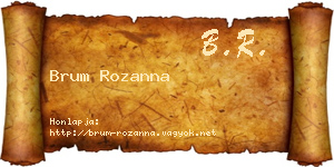 Brum Rozanna névjegykártya
